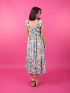 PRE-ORDER Blu Pepper Watercolor Floral Print Ruffle Midi Dress |S-L -Dress Delight 0210ccbd5650f41d6f4168ca0906d9aa