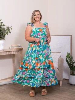 Floral Tiered Maxi Dress | S-XL -Dress Delight 02117048f5181d0b70c9482d52a89eb7