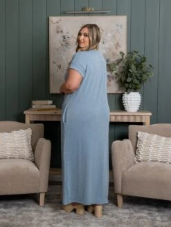 Ribbed V Neck Midi Dress | S-3X -Dress Delight 082dbdb28fb24423c10a2e4dfe028dd8