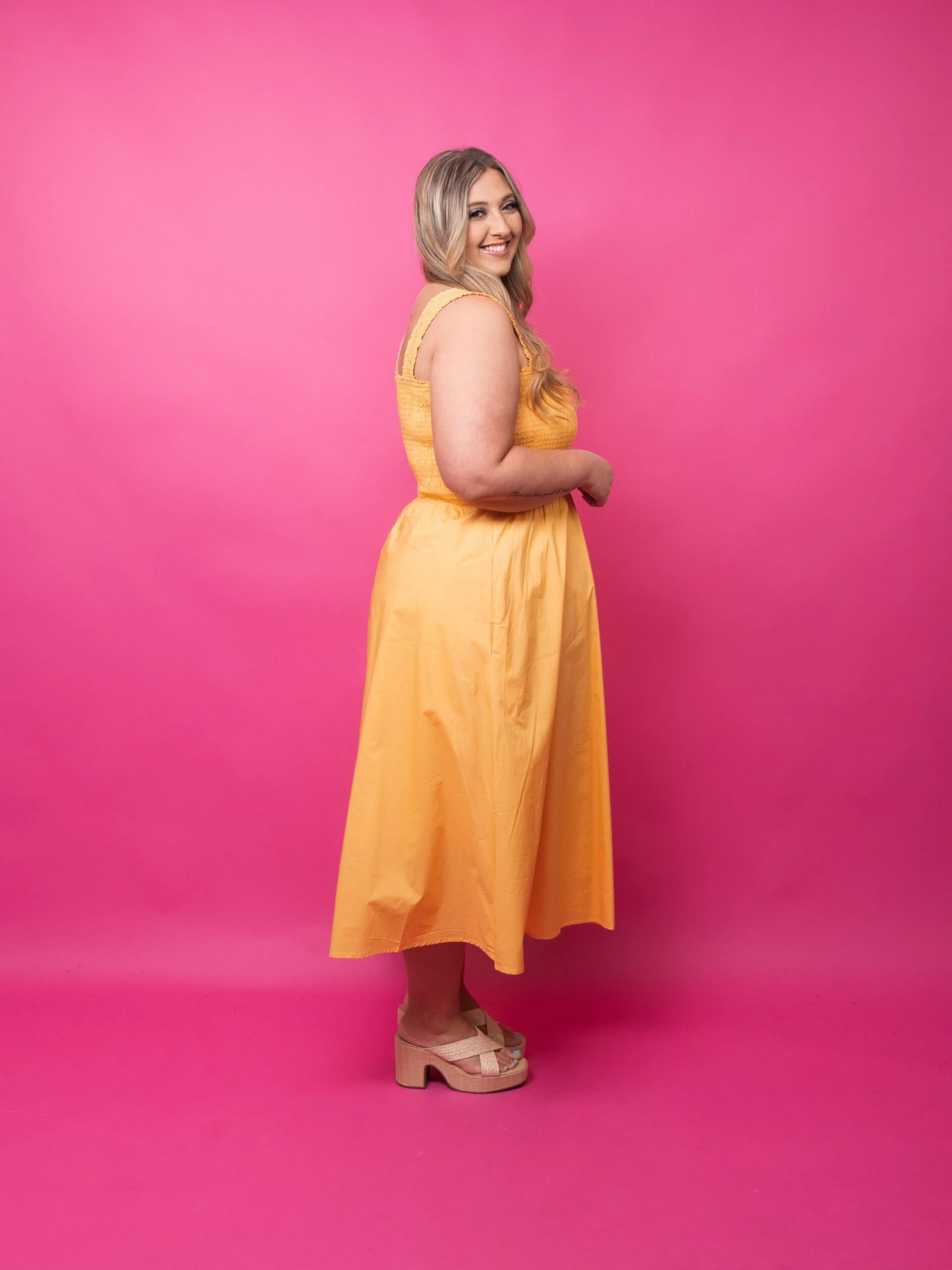 Smocked Sleeveless Midi Dress | S - XL 4 Smocked Sleeveless Midi Dress | S - XL - Image 4