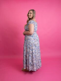 Paisley Print Square Neck Short Sleeve Maxi Dress | S - XL -Dress Delight 15c68a723a625539e868721b272df59d