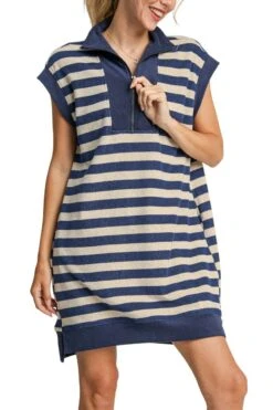 Textured Striped Mini Dress | S - L Umgee