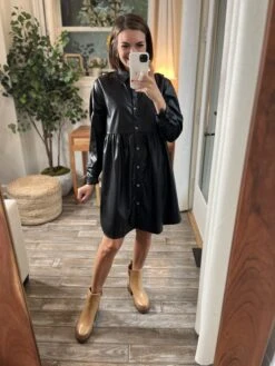 Pleather Babydoll Dress | S-L