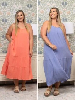Adjustable Spaghetti Strap Midi Dress | S - 3XL
