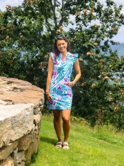 Sasha Pleated Cap Sleeve Shift Dress SPF 50 | XS-XL -Dress Delight 22be774d386794d1daf93190b90d25bc