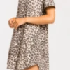 Leopard Print Thermal T Shirt Dress *Final Sale*