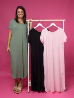 V-Neck Maxi T-Shirt Dress | S - XL