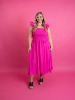 Smocked Bodice Square Neck Midi Dress W/ Ruffle Sleeves | S-3X 13 Smocked Bodice Square Neck Midi Dress W/ Ruffle Sleeves | S-3X -Dress Delight 2f84ca87c231396d2a9c885d3d690aef