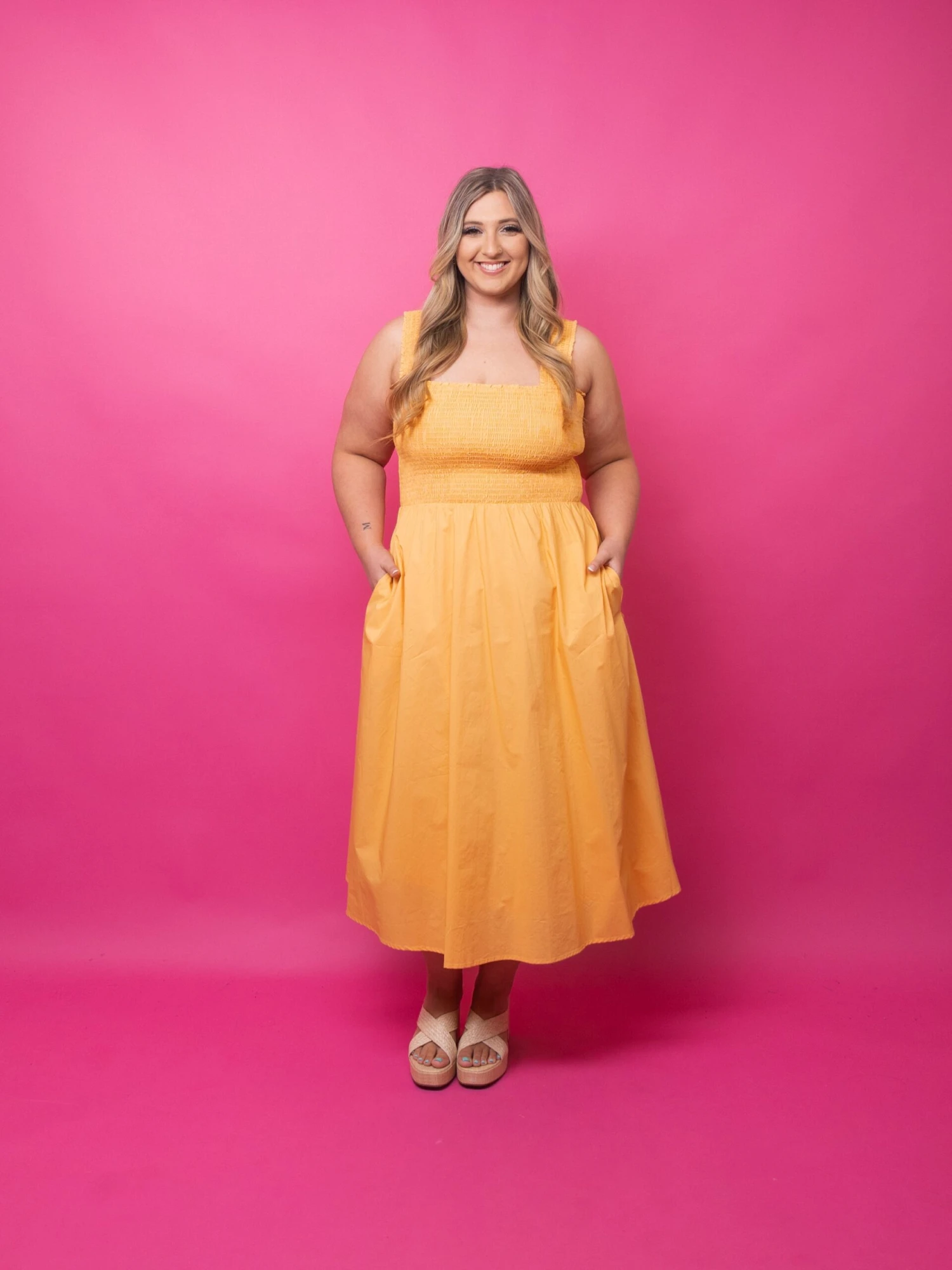 Smocked Sleeveless Midi Dress | S - XL 2 Smocked Sleeveless Midi Dress | S - XL - Image 2