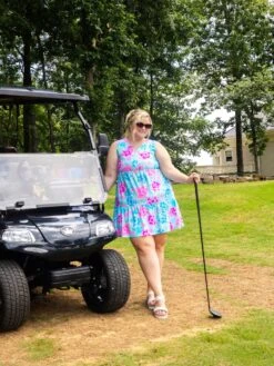 Makenzie V-Neck Tiered Sleeveless Dress SPF 50 | S-XL