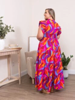 Abstract Print High Tiered Maxi Dress | S-XL -Dress Delight 3e2eb8ff60e8e3d97624cd0e3c5d91ee