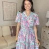 Paisley Print V-Neck Smocked Waist Dress | S - 3X