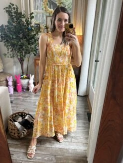 Smocked Flower Print Midi Dress| S-L *Final Sale*