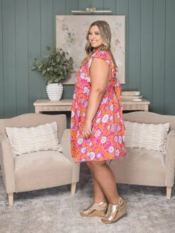 Floral Short Sleeve Mini Dress | S-3X -Dress Delight 4507db49999e648bf30aaaab69e2f02d