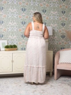 Lace Frilly Strap Shirred Floral Maxi Dress | S - XL -Dress Delight 468ceee4a6fd93c2d8a75192384ec0d6