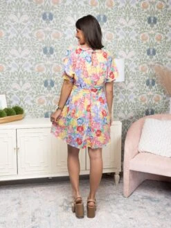 Ruffled V-Neck Short Sleeves Mini Dress | S-L -Dress Delight 53b27c4b8922eb205989fe1f6f11bfe3