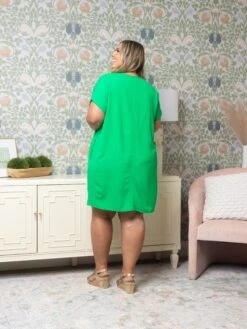 Airflow Solid Color Split Neck Shift Dress | S-3X -Dress Delight 54a7a07a2e5b3f3f735bfdc5ad0e997e