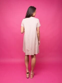 Short Sleeve Round Neck Cotton Dress W/ Ribbing | S - XL -Dress Delight 5559252afc1a66e397c628246c49f31c
