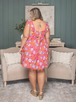 Floral Short Sleeve Mini Dress | S-3X -Dress Delight 5d8791a4c8ee2e345d970ed9626389ad