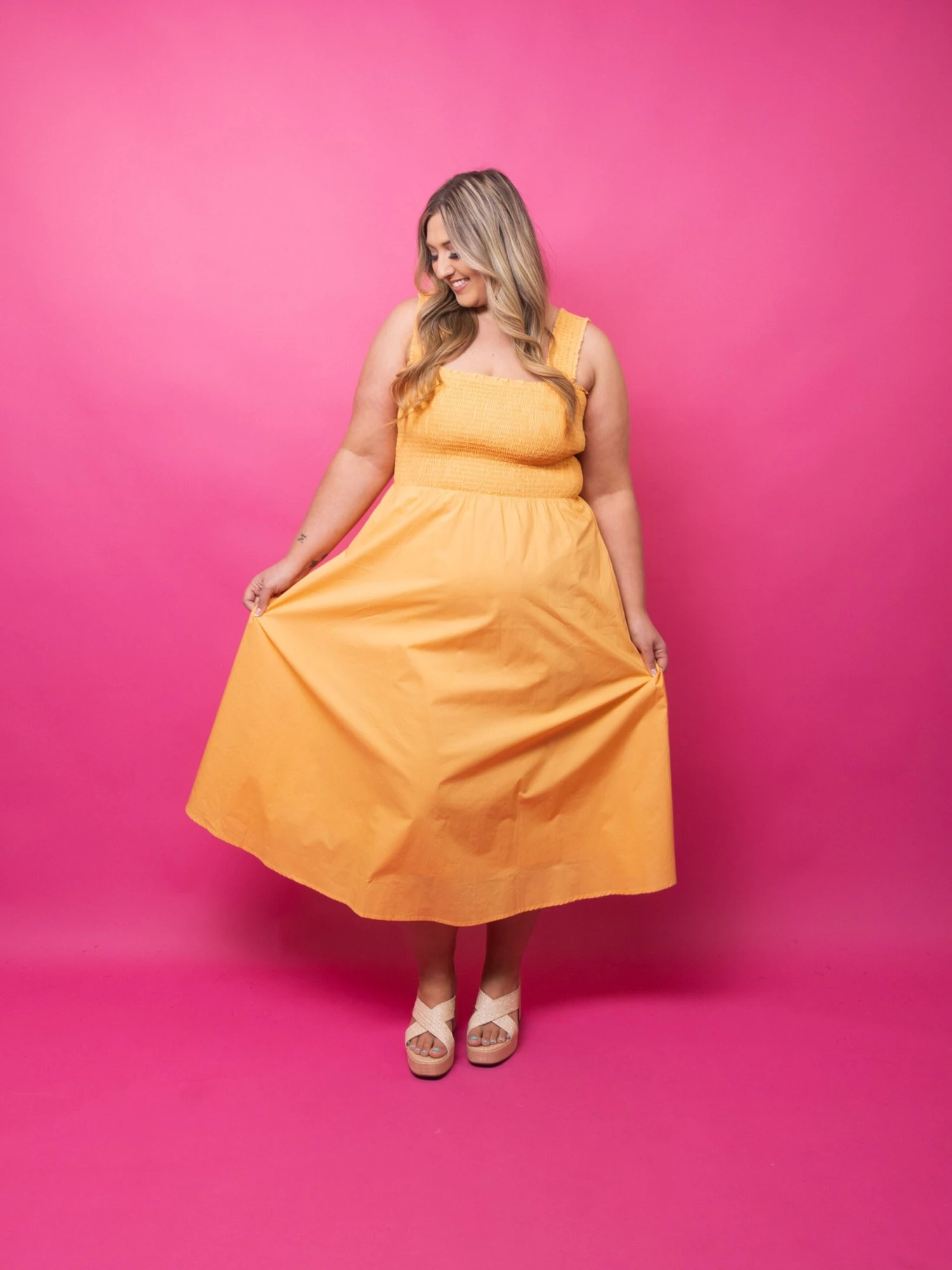 Smocked Sleeveless Midi Dress | S - XL 3 Smocked Sleeveless Midi Dress | S - XL - Image 3