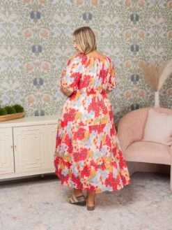 Tiered Puff Sleeve Midi Dress | S-3XL -Dress Delight 68e2633d53fbcadac0b597a07f2cdc5a