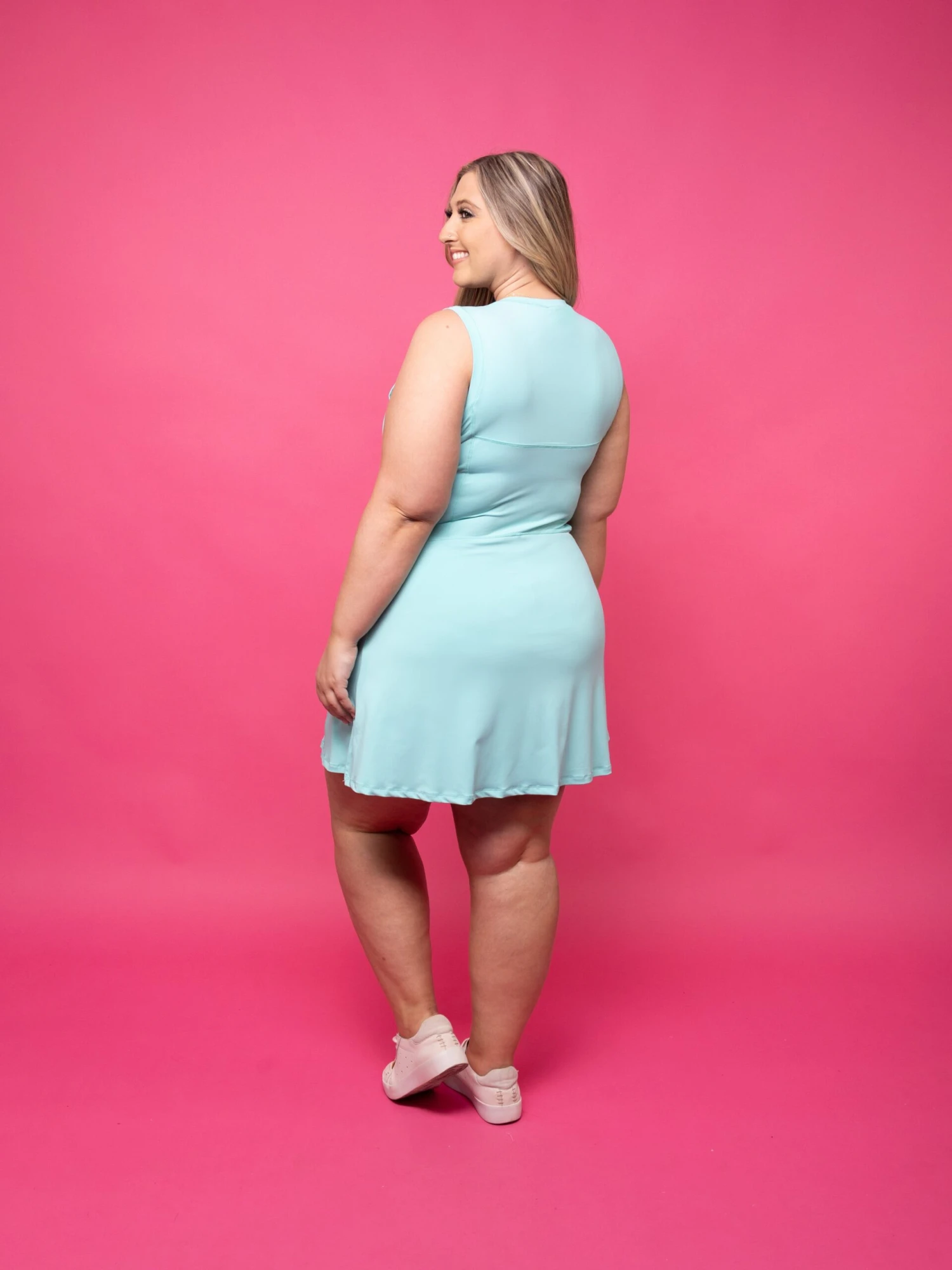 Sleeveless 1/4 Zip Solid Sports Dress W/ Built-In Shorts | S - 3X 4 Sleeveless 1/4 Zip Solid Sports Dress W/ Built-In Shorts | S - 3X - Image 4