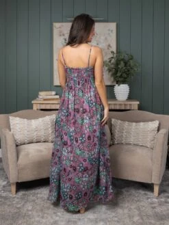 Printed Chiffon Smocked Top Lined Maxi Dress | S - L -Dress Delight 826124241e6d5ec4c5a40db25dd5bf20