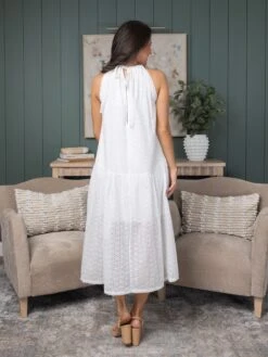 Sleeveless Drop Waist Eyelet Dress | S - L -Dress Delight 83c616e7f9de7e2955649f836dc5bb69