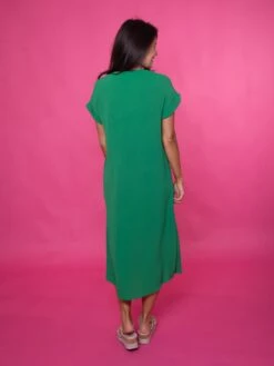 STACCATO Airflow V-Neck Short Sleeve Midi Dress | S - XL -Dress Delight 896ZnoYV9pW6PEyNB1UP8tjYEzsrXQIy0C2jw8NK