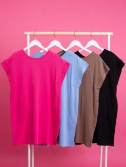 Short Sleeve Cotton T-Shirt Shift Dress W/ Pockets | S - 3XL