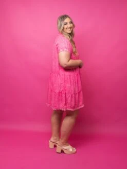 Zenana Washed Linen Raw Edge V-Neck Dress | S/M - L/XL -Dress Delight 99c28cff998ea0485c301edd7bf7ec31