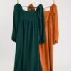 Long Puffy Sleeve Babydoll Maxi Dress W/ Square Neck| S - 3X