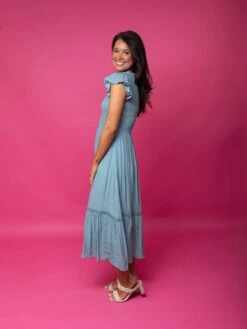 Scoop Neck Flutter Sleeve Smocked Midi Dress | S-L -Dress Delight KlmHSqqIUblVBCqo5MdYUDMLjt5cJPYy6fcqdz22