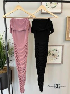 Off Shoulder Ruched Bodycon Midi Dress | S - L