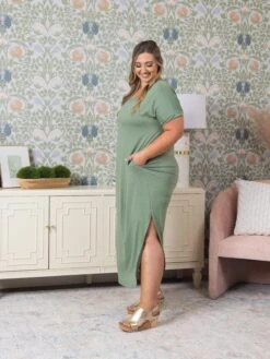 V-Neck Maxi T-Shirt Dress | S - XL -Dress Delight a216debb2049c795b2d940afc5fd6ca5