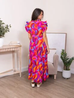 Abstract Print High Tiered Maxi Dress | S-XL -Dress Delight ae5b377fca164290e22301d31d364d21