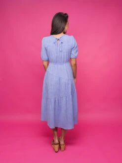 Short Puff Sleeve Textured Woven Midi Dress | S - L -Dress Delight c0282417c4b75e43f5949d2889aeb861