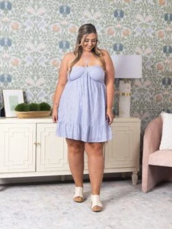 Stripe Halter Neck Dress | S-L