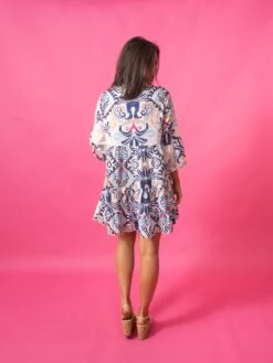 Print Bracelet Sleeve Buttoned Mini Dress | S - XL -Dress Delight c6bd0b5866027e71f89d3e75f43b17d2