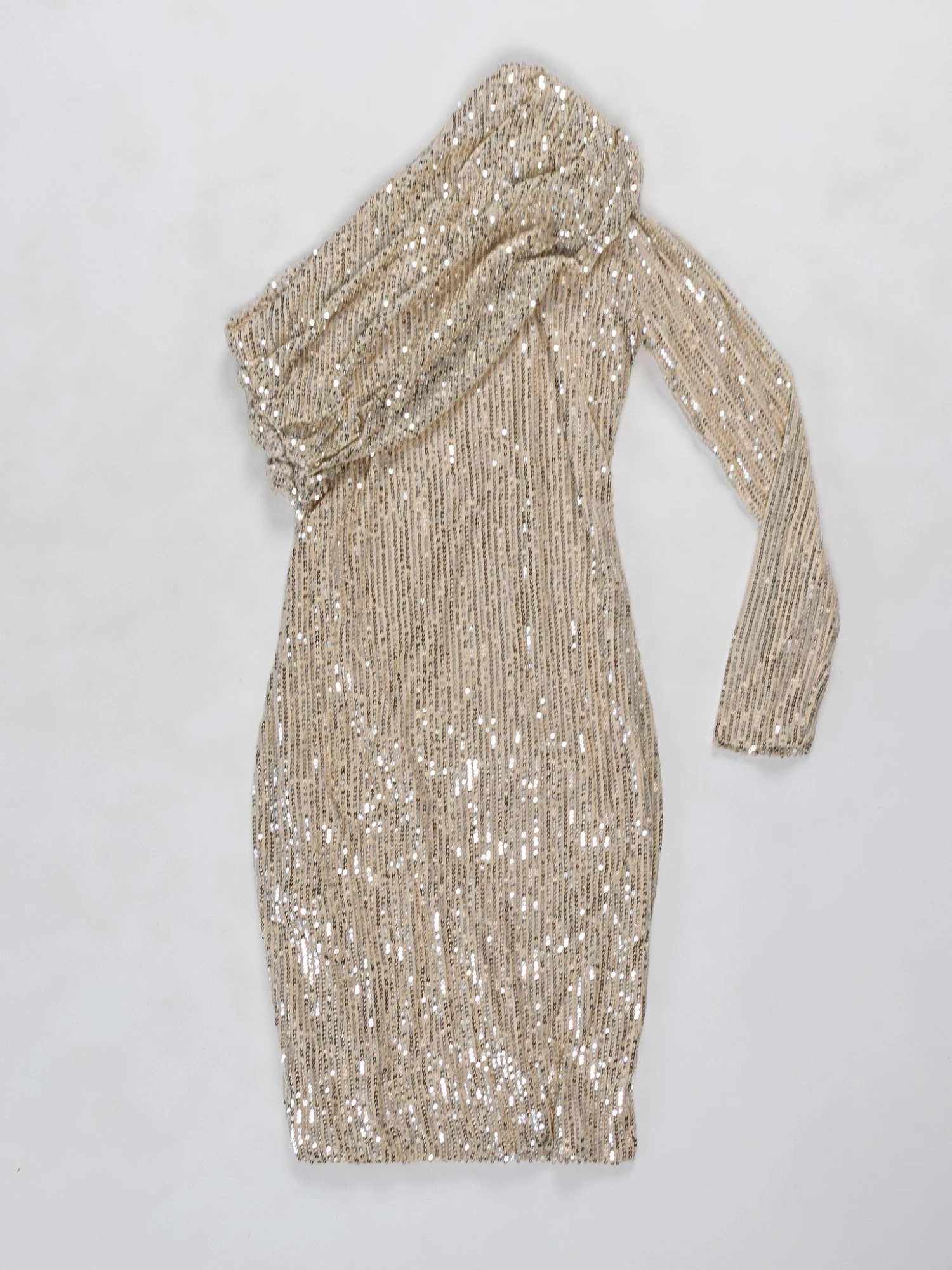 One Shoulder Long Sleeve Sequins Dress | S - XL 1 One Shoulder Long Sleeve Sequins Dress | S - XL