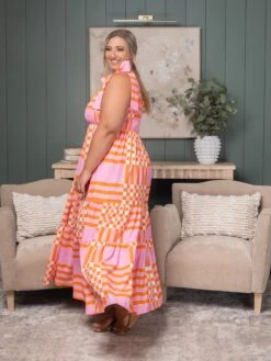 Boho Gingham Tied Strap Smocked Maxi Dress | S - XL -Dress Delight d6435c827fe41a883f519c05e244b4e3