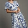 Landscape Print V-Neck Midi Dress | S - L