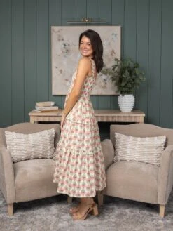 Printed Square Neck Tiered Sleeveless Midi Dress | S - L -Dress Delight e2430b28d48ff8972dc6a12995816a3a