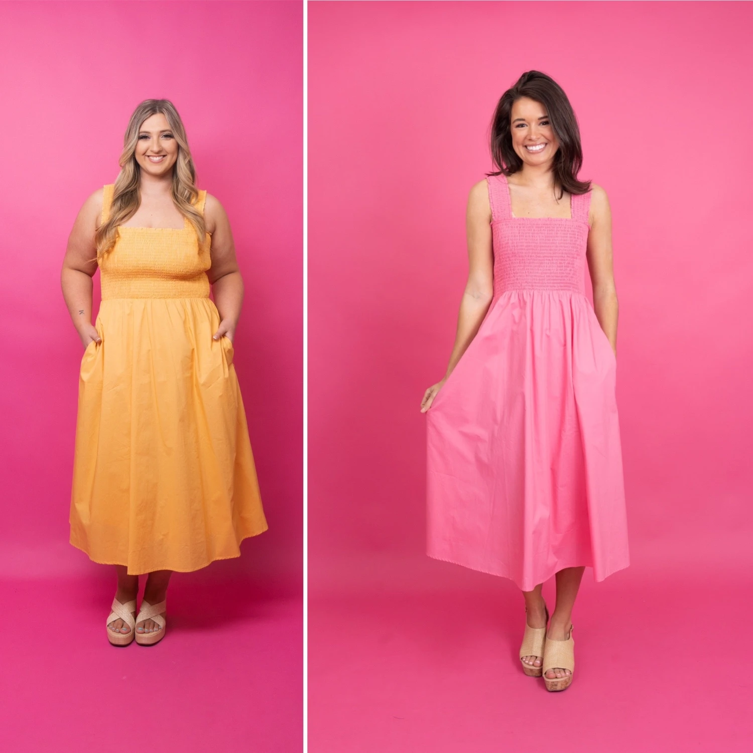 Smocked Sleeveless Midi Dress | S - XL 1 Smocked Sleeveless Midi Dress | S - XL