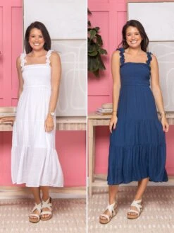 Smocked Bodice Maxi Dress | S - L