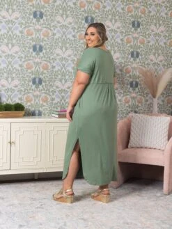 V-Neck Maxi T-Shirt Dress | S - XL -Dress Delight ecddba7032baa88008eeeb9fd4ddaac9