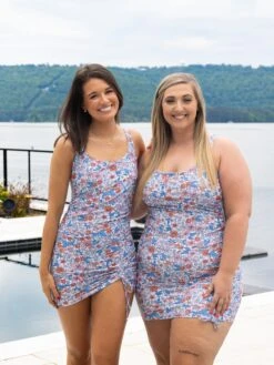 Drawstring Ruched Floral Swim Dress | S-XL Swim *Final Sale*