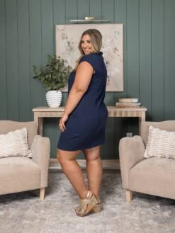 Cotton Terry Half Zip Dress | S-3XL -Dress Delight f034d32d1959b00d1e2b9e0a2d9a754e