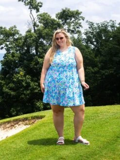 Makenzie V-Neck Tiered Sleeveless Dress SPF 50 | S-XL -Dress Delight fa428463dea3fe952aa1ca0075c295d0