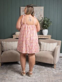 Patterned Tie Strap Dress | S - 3X -Dress Delight fa8a59dd08ad66c050e2b024f4e38a4c